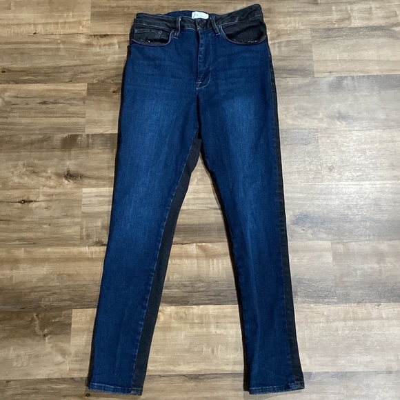 Frame Denim Two Toned Color Split Jeans - Picture 5 of 12